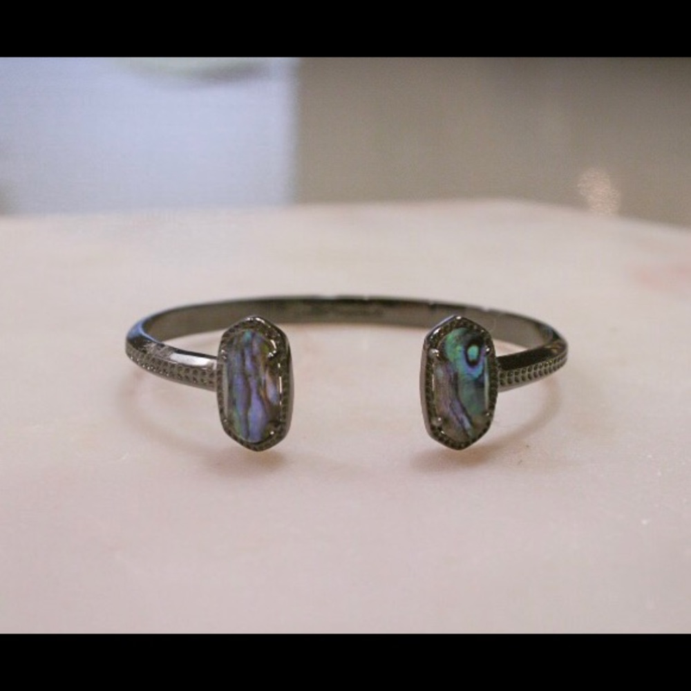 Kendra Scott Gunmetal Abalone Elton Cuff Bracelet